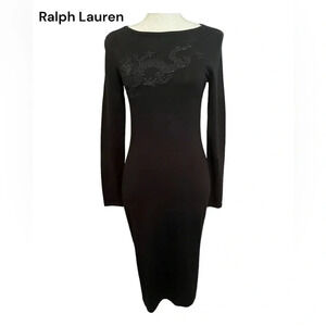 Ralph Lauren Black Cotton Dress NWT‎